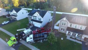 Aerial view of geothermal installation